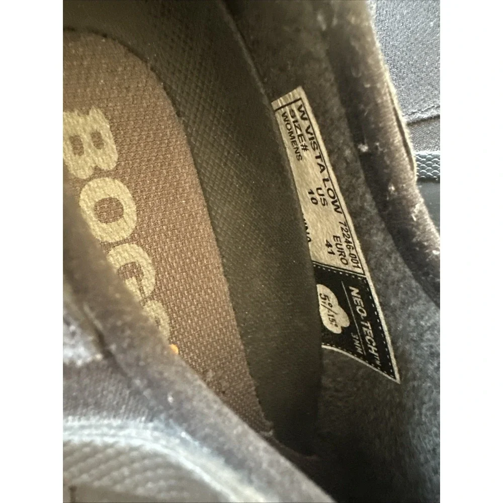 BOGS Vista Low Womens Rain Boot Sz 10 Black‎ Leather Slip On Round Toe Pull on